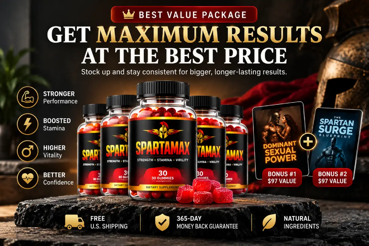 Spartamax best value package with six bottles and free bonuses